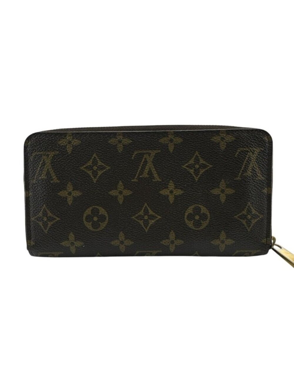 Louis Vuitton Monogram Zippy Wallet Zip Around Brown Gold
